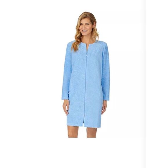 STAN HERMAN Blue Zip Robe NWT - Picture 2 of 6